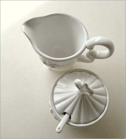 陶器のシュガー&クリーマー(2)