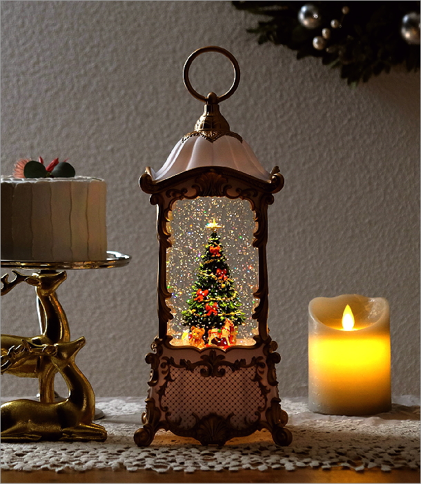 スノードーム クリスマス LEDライト キラキラ 光る クリスマスツリー