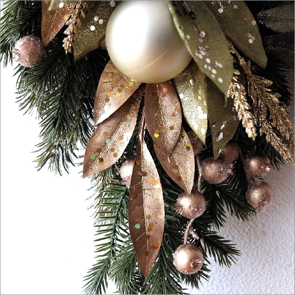 クリスマスリース　クリスマスツリー　スワッグ　リボン　ハンドメイド　大きめ　特大 2b07b646789071c36f3bfb0b65b1d8