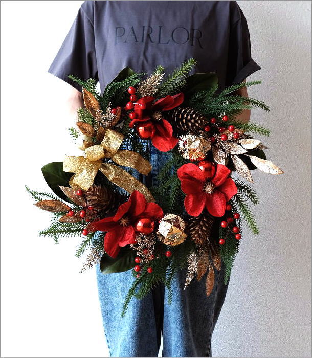 クリスマスリース レッドマグノリア(2)