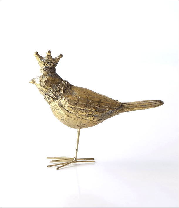 鳥 置物 オブジェ アンティーク レトロ 王冠 かわいい 可愛い オーナメント 雑貨 インテリア ロイヤルバード2Pセット [hal7635] |  ギギliving
