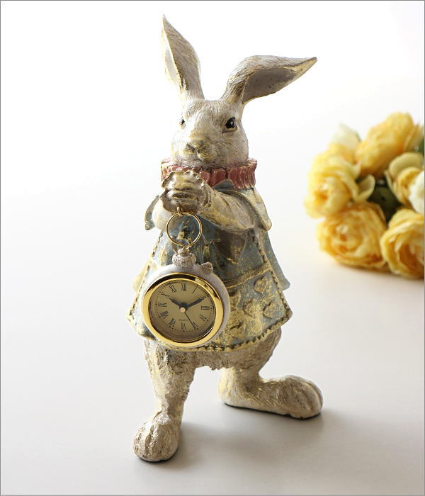 レトロなラビットクロック パステルブルー(1)