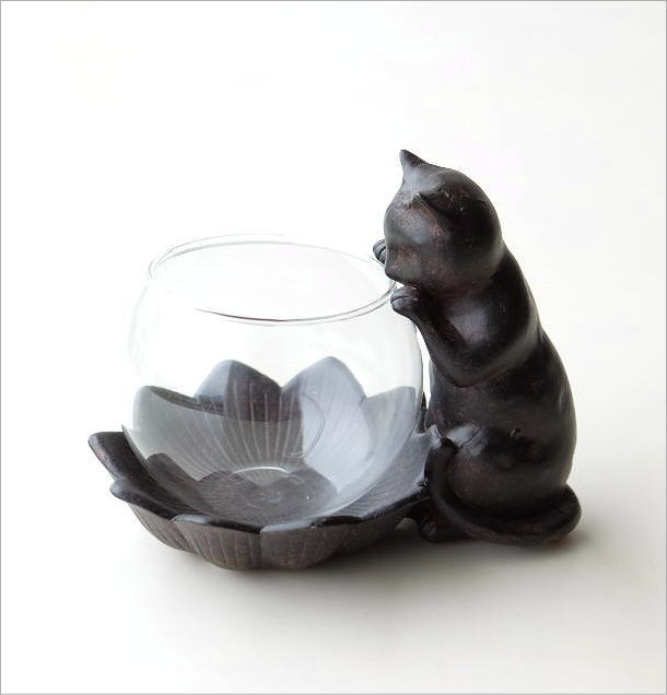 小物入れ ガラス 子ネコのミニベース(4)