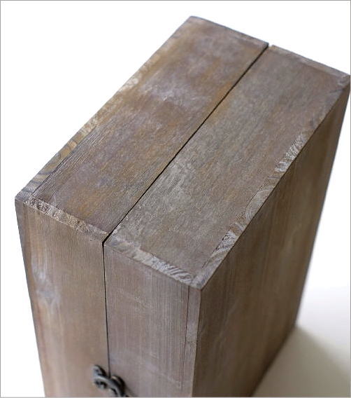 シャビーウッドのブック型キーボックス(4)