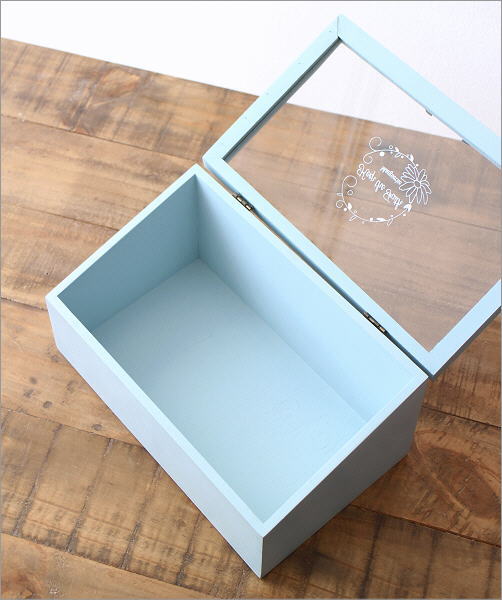 収納ボックス 木製 ガラス ショーケース 小物入れ ケース ボックス ディスプレイケース かわいい おしゃれ コレクションケース クリアシンプルケース  2カラー [hbr9995]