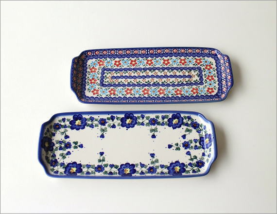 ポーランド陶器のロングプレート2タイプ(5)