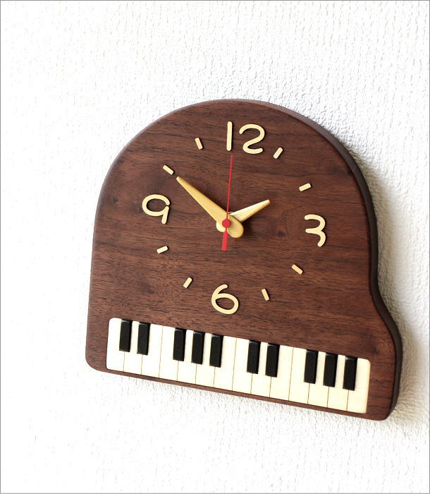 ウッドピアノ型掛け時計 (1)