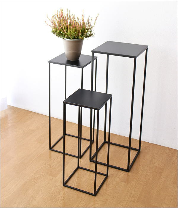 アイアンのシンプルな角花台 3セット(1)