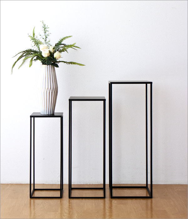 アイアンのシンプルな角花台 3セット(2)