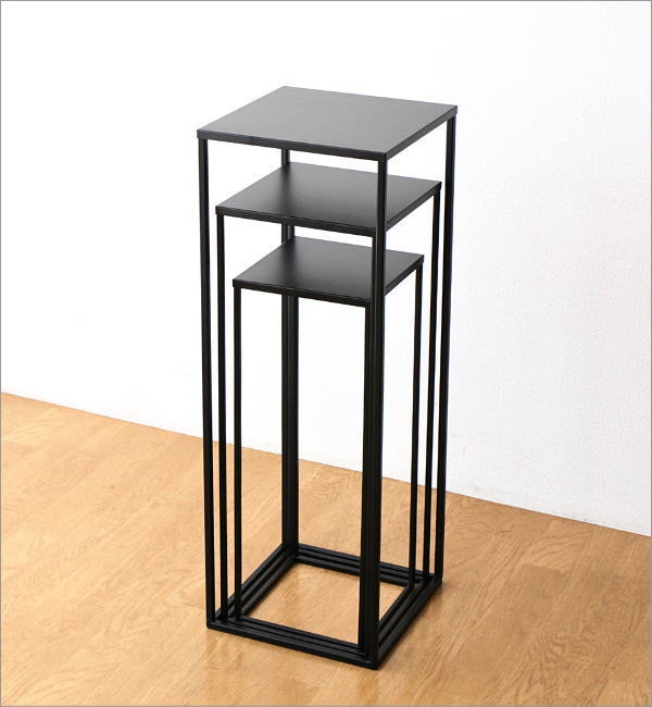 アイアンのシンプルな角花台 3セット(5)