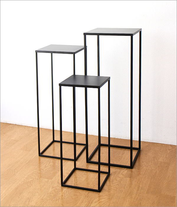 アイアンのシンプルな角花台 3セット(6)