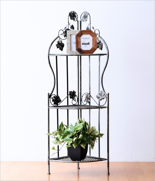 アイアンの3段コーナーラック グレープ(1)