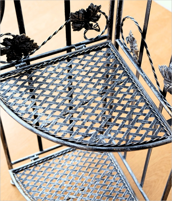 アイアンの3段コーナーラック グレープ(4)