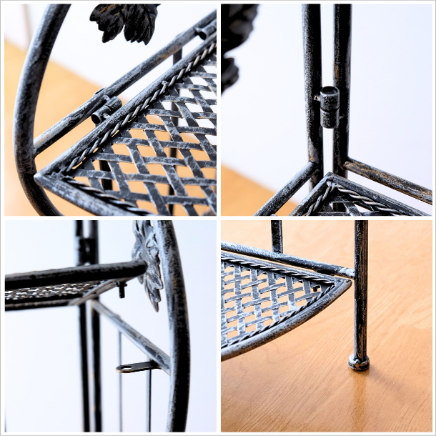 アイアンの3段コーナーラック グレープ(6)