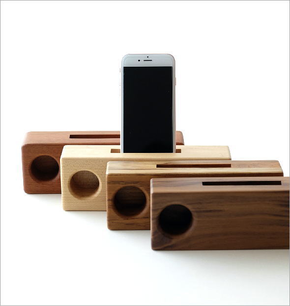 Woodスマホスピーカー ダブル4タイプ(1)