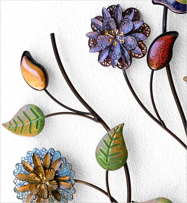 アイアンの壁飾り カラフルフラワー(3)