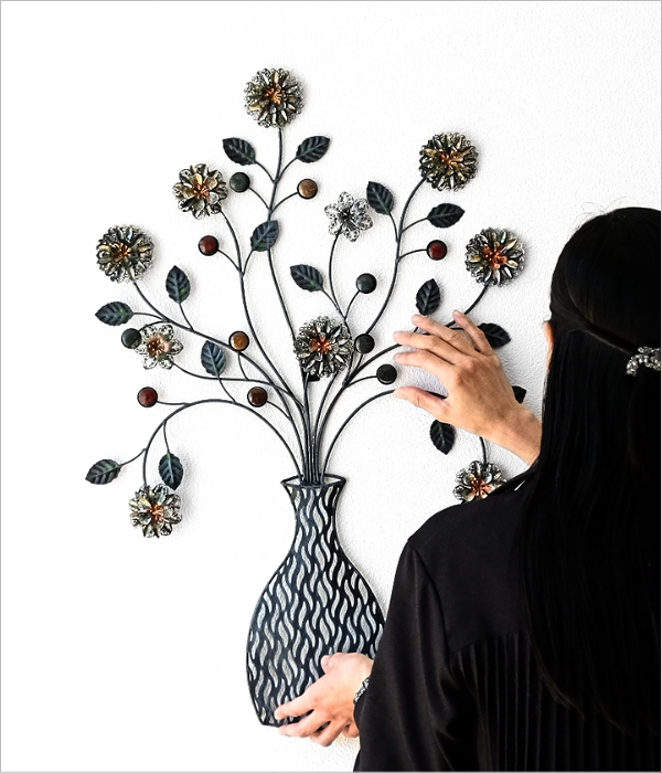 アイアンの壁飾り フラワーベース B(5)