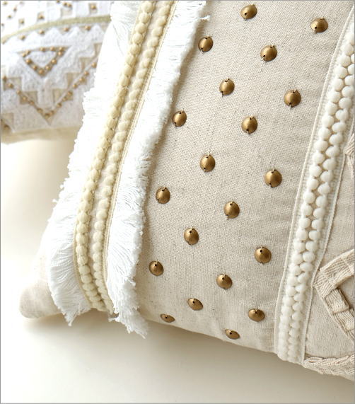 レクタングルビーズ刺繍クッション2タイプ(3)