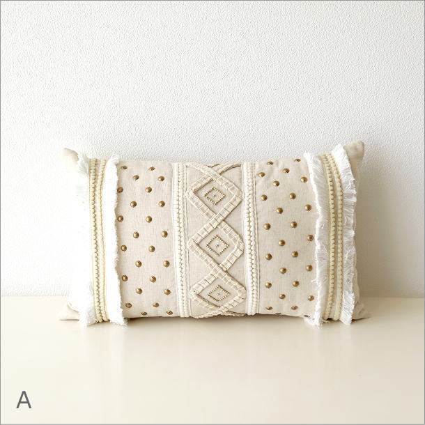 レクタングルビーズ刺繍クッション2タイプ(5)