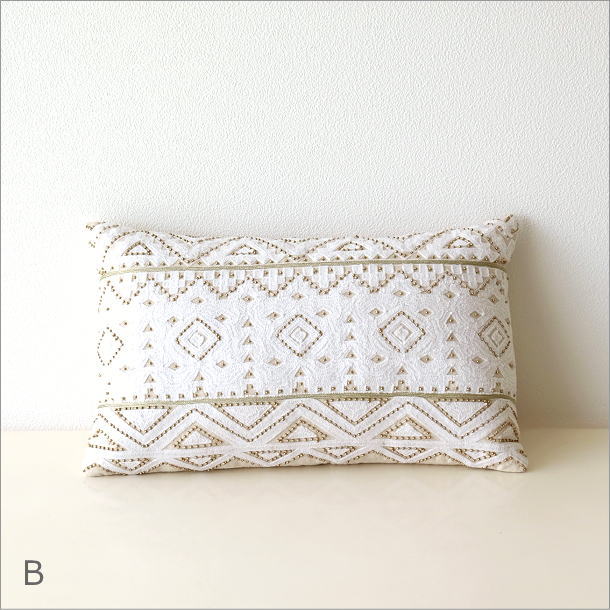 レクタングルビーズ刺繍クッション2タイプ(6)