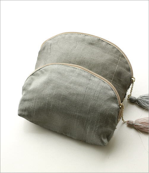 ビーズ刺繍マチ付き山型ポーチ 2タイプ(5)