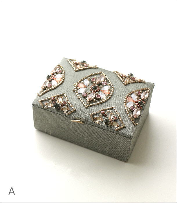 ビーズ刺繍ジュエリーミニボックス 2タイプ(4)