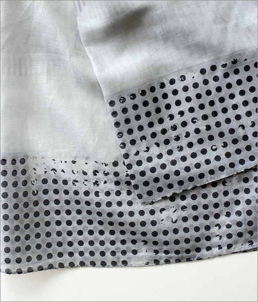 レーヨン幾何学ドット柄ショール GY(3)
