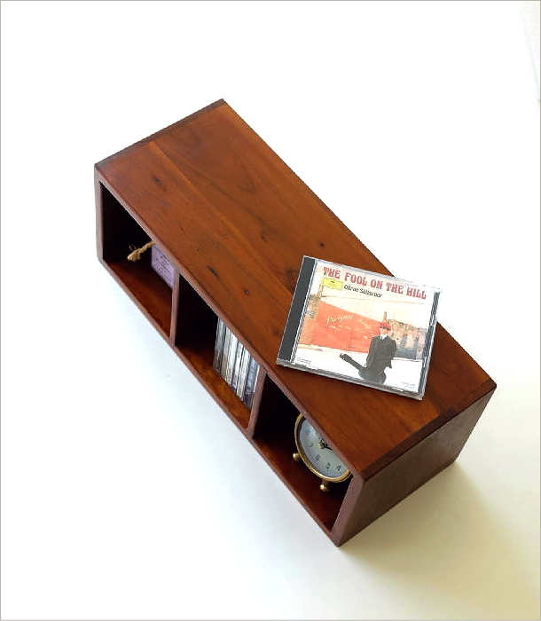 インドのウッドCDラック S(1)