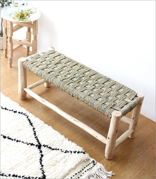 ベンチ スツールベンチ おしゃれ 木製 天然木 モロッコ 椅子 ベンチ