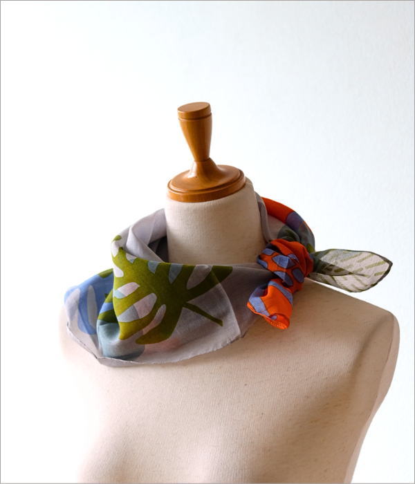 アニマルプリントスカーフ オレンジ(1)