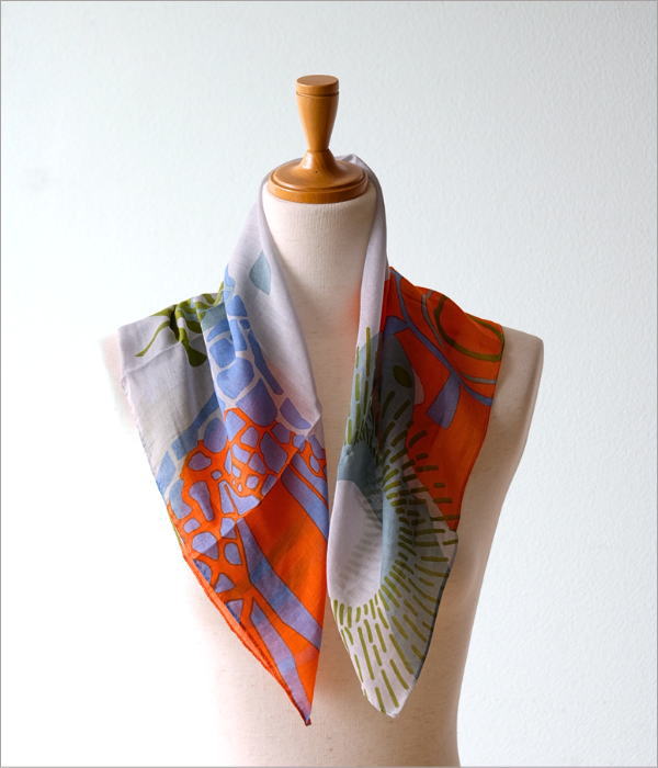 アニマルプリントスカーフ オレンジ(2)