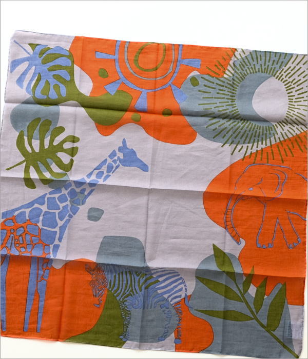 アニマルプリントスカーフ オレンジ(4)