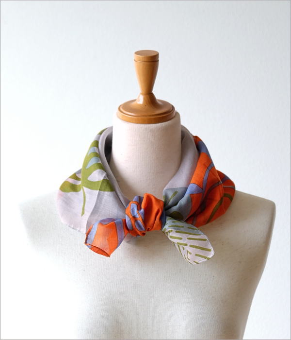 アニマルプリントスカーフ オレンジ(5)