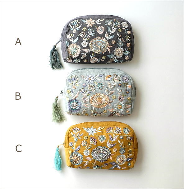 ビーズ刺繍ポーチB 3カラー(6)