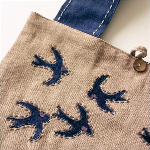 スワロー刺繍トートバッグ 2カラー(2)