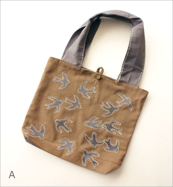 スワロー刺繍トートバッグ 2カラー(6)