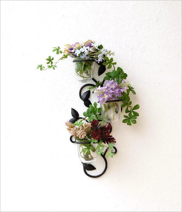 花瓶 壁掛けフラワーベース・3カップ(4)