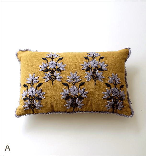 刺繍レクタングルクッション3タイプ(4)