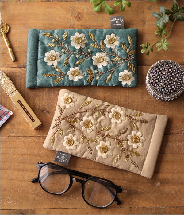 ビーズ刺繍メガネケースB 2カラー(1)