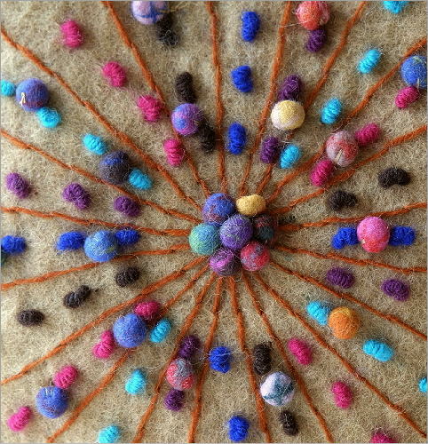 フェルトカラフル刺繍卵型バッグBE(2)