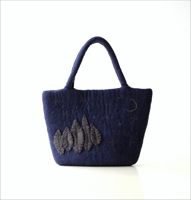 フェルトナイトスカイ刺繍横長バッグ(5)