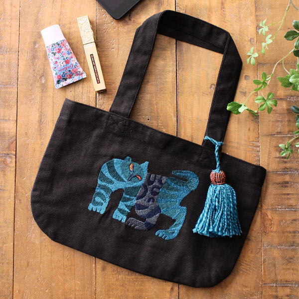 CHIZURI刺繍 コットンミニバッグ