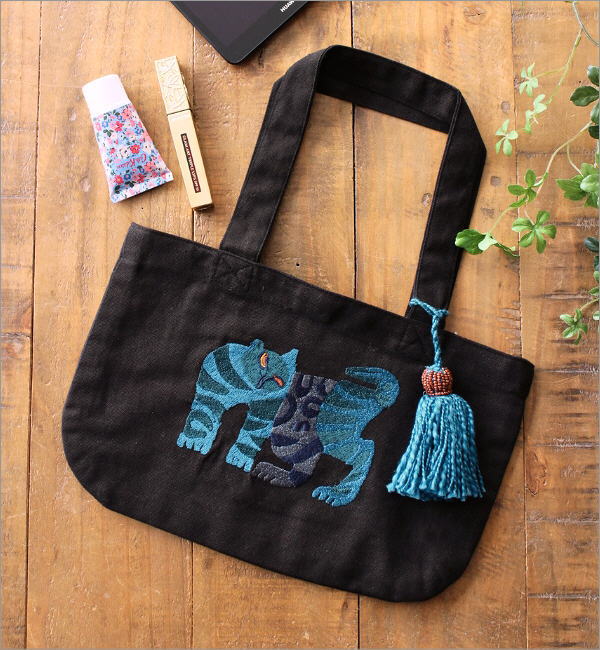 CHIZURI刺繍 コットンミニバッグ(1)