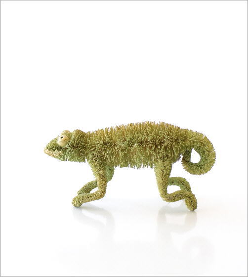 たわし アニマル カメレオン 置物 オブジェ おしゃれ かわいい 小さい 動物 ヤシ キッチン たわし アニマル カメレオン Kan3603 ギギliving