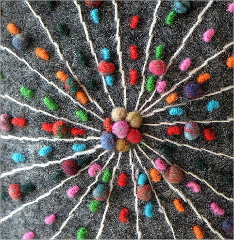 フェルトカラフル刺繍卵型バッグGY(2)