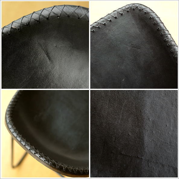 アイアンと本革のスツールC(4)