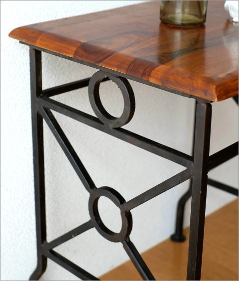 ネストテーブル サイドテーブル アイアン 木製 シーシャムウッド 天然