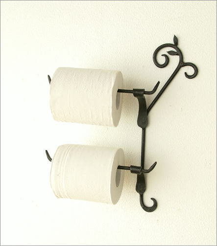 唐草デザインの2個タイプのトイレットペーパーホルダー