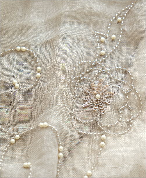 リネンビーズ刺繍ショール(3)