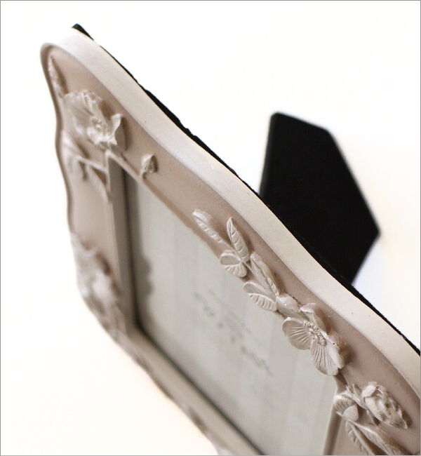 レリーフフラワーフォトフレーム L ２カラー(3)